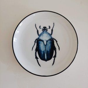 H&M Home Blue Beetle Scarab Trinket Dish Saucer